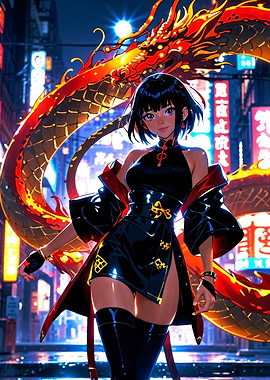 Cyberpunk Dragon Warrior