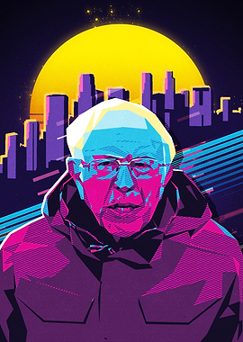 Bernie Sanders 80s Retro Art