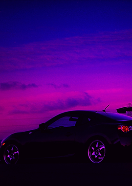 Silhouette Car Sunset