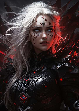 Dark Enchantress in Crimson Armor