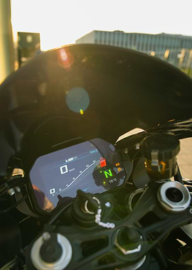 Motorcycle Dashboard Close-up