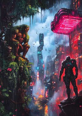 Jungle Meets Cyberpunk City