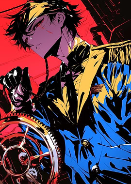 Anime Character with Steering Wheel