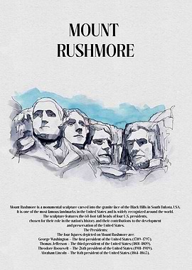 Mount Rushmore Watercolor