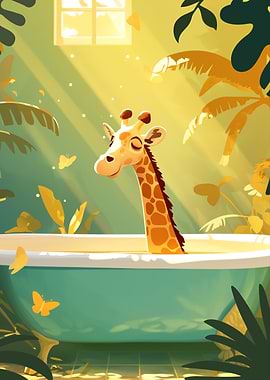 It's Giraffe Bath time