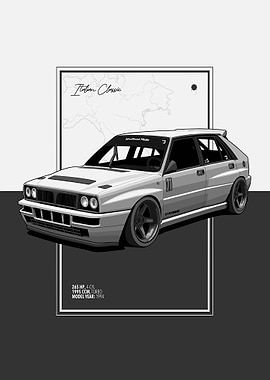 Lancia Delta Integrale Illustration