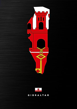 Gibraltar Flag Outline