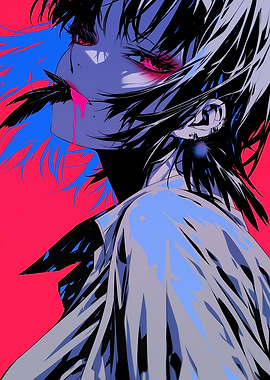 Anime Girl with Pink Drip