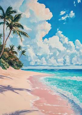 Tropical Beach Painting