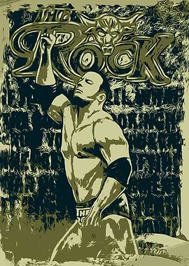 The Rock Wrestling Poster