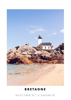 Lighthouse on Rocky Coast