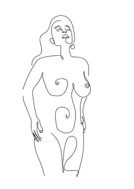 One Line Woman Figure