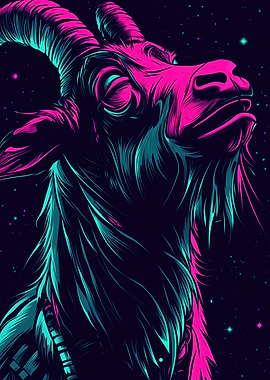 Neon Goat in Space
