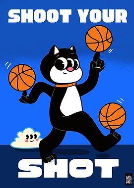 Basketball Cat Shoot Your Shot