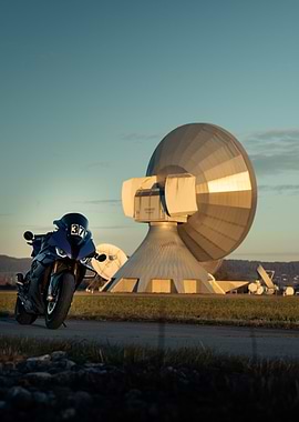 Motorcycle and Satellite Dish