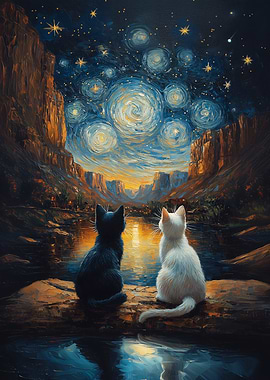 Starry Night Cats