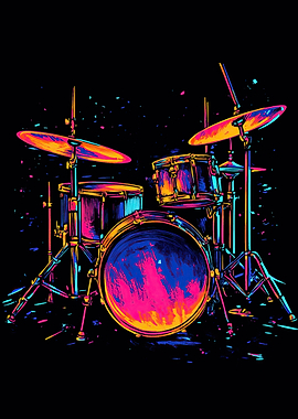 Neon Drum Set