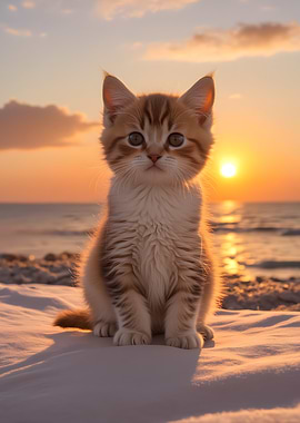 Kitten at Sunset
