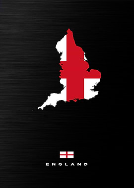 England Map with Flag
