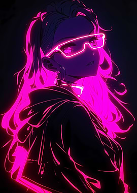 Neon Anime Girl