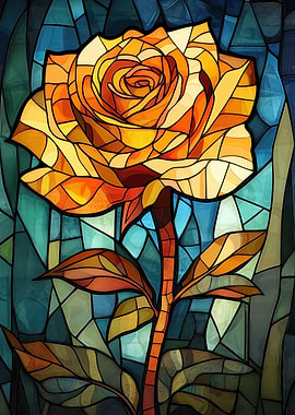 Stained Glass Rose