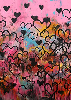 Abstract Heart Graffiti