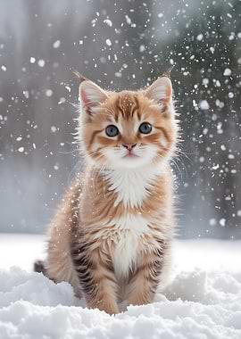 Kitten in the Snow