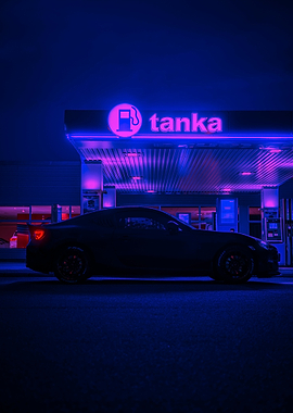 Neon Gas Station