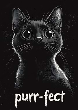 Black Cat Portrait and Purr-fect
