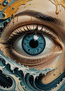 Surreal Eye with Waves