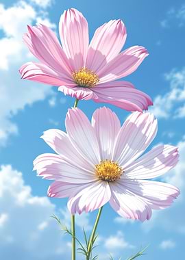 Pink Cosmos Flowers