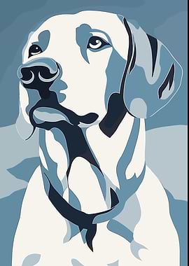 Blue Golden Retriever Dog Portrait