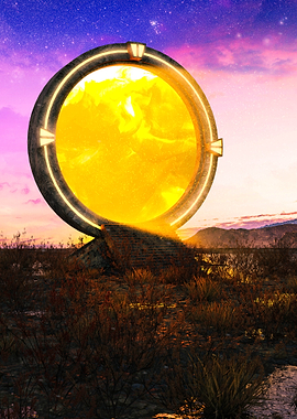 Golden Portal in Desert