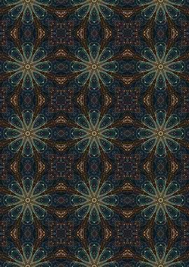Teal and Brown Geometric Pattern