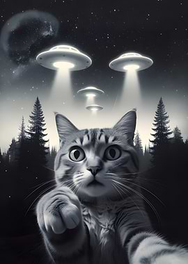 Selfie Tabby Cat & UFOs