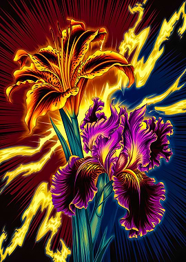 Floral Power: Inferno of Iris and Lily