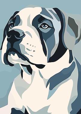 Blue Bulldog Dog Portrait