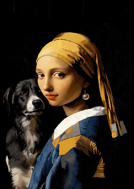 Girl with a Pearl Earring and her Dog