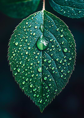Dewy Green Leaf