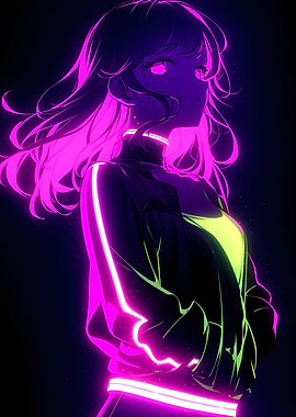 Neon Anime Girl