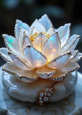 Opal Lotus Sculpture