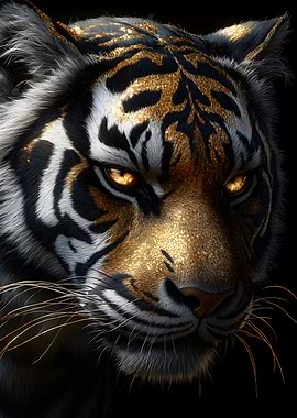 Golden Tiger Portrait