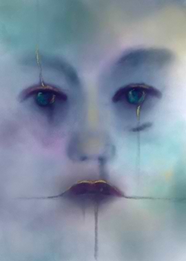 Abstract Face with Gold- devilish angel