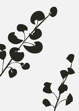 Black and White Floral Silhouette