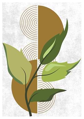 Abstract Green Leaves