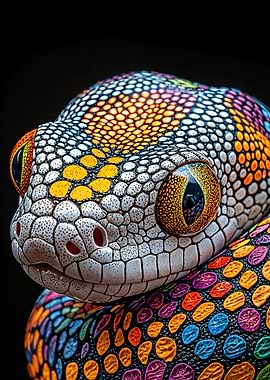 Colorful Snake Close-Up