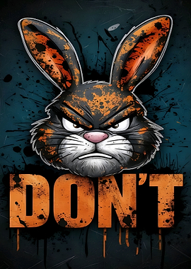 Angry Rabbit 'Don't' Art