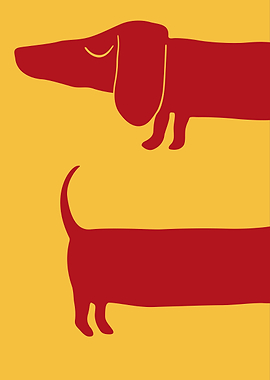 Best Dog Posters Dachshund Silhouette Minimalist Vintage Retro