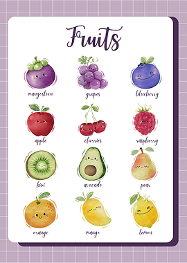 Cute Fruits Illustration