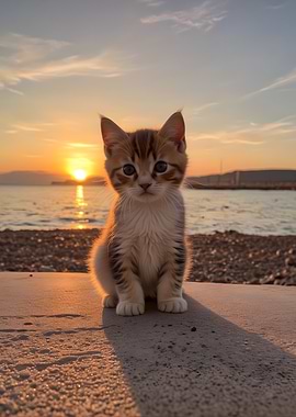 Kitten at Sunset